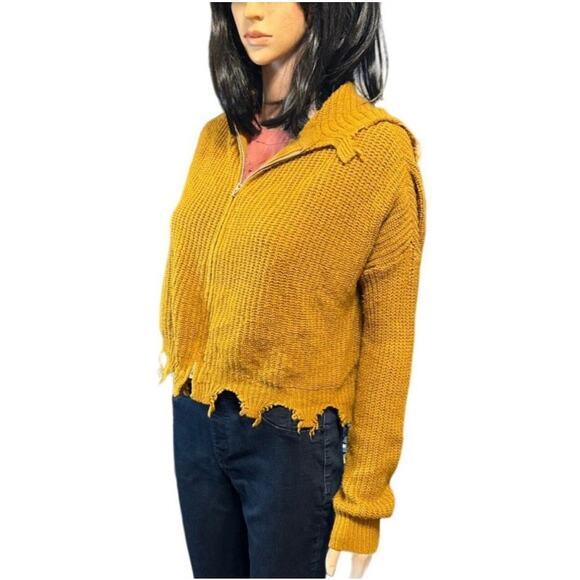 Distressed Knit Hoodie- Size Medium - Picture 3 of 8